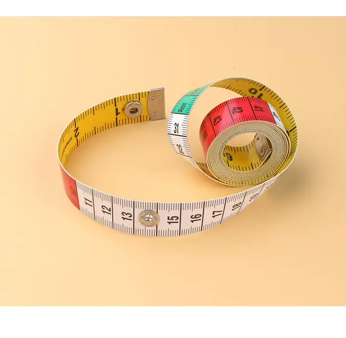 Mètre Ruban Souple Coloré 1,5M à Double Échelle avec Bouton Métallique pour la Couture, la Mesure Co