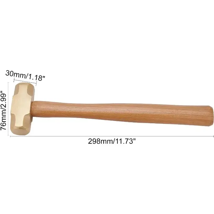 Marteau en laiton massif avec manche en bois pour l'artisanat de bijoux