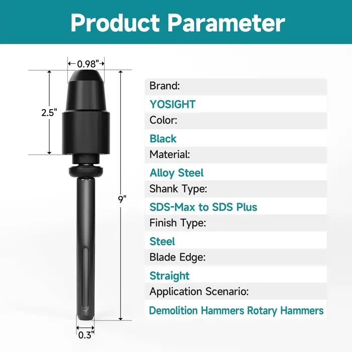 Adaptateur de mandrin SDS Max vers SDS Plus, 1 pièce, pour forets à percussion rotative, accessoire 
