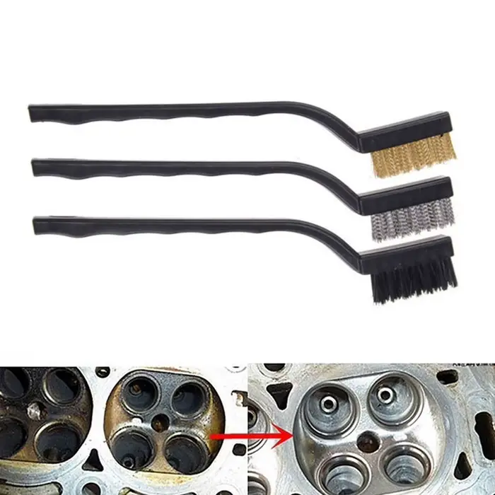 Brosse métallique en cuivre et Nylon, 17cm, en acier inoxydable, gommage de la rouille, outils de ne