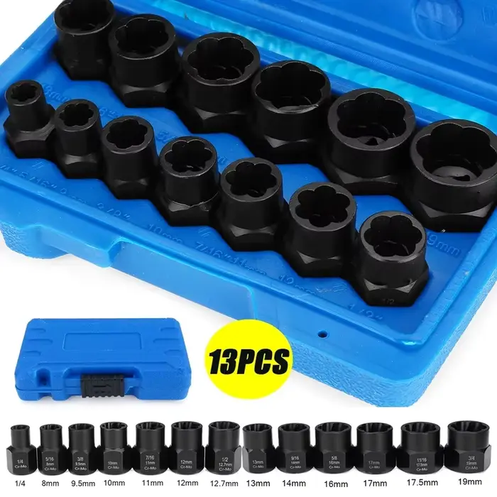Extracteur d'écrou de boulon endommagé à Impact, jeu d'outils de douille, clé de retrait d'écrou 10/