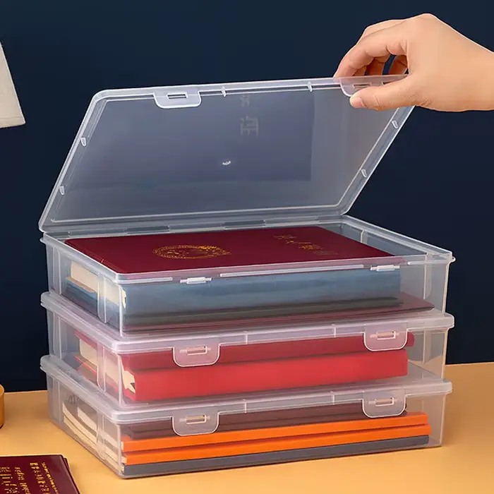 Boîte de rangement en plastique pour fournitures