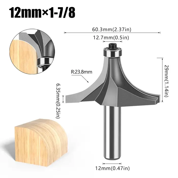 1pc 6mm 12mm tige coupe-filet chanfreinage routeur peu en alliage de tungstène filet