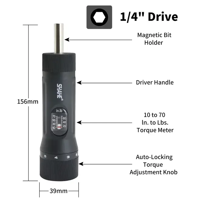 SHAHE Tournevis dynamométrique 1/4"