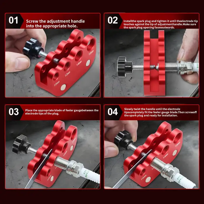 Outil ergonomique d'écart de bougie d'allumage avec jauge d'épaisseur en acier pour bougies