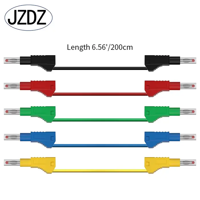 JZDZ 200CM 5 pièces sécurité rétractable 4MM fiche banane multimètre fils de Test câble ligne fil ou
