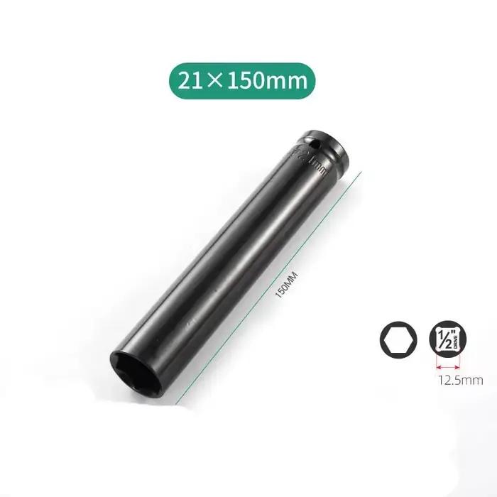 Clé à douille à 6 points à Impact profond de 150mm de Long, adaptateur d'entraînement de 1/2 pouces,