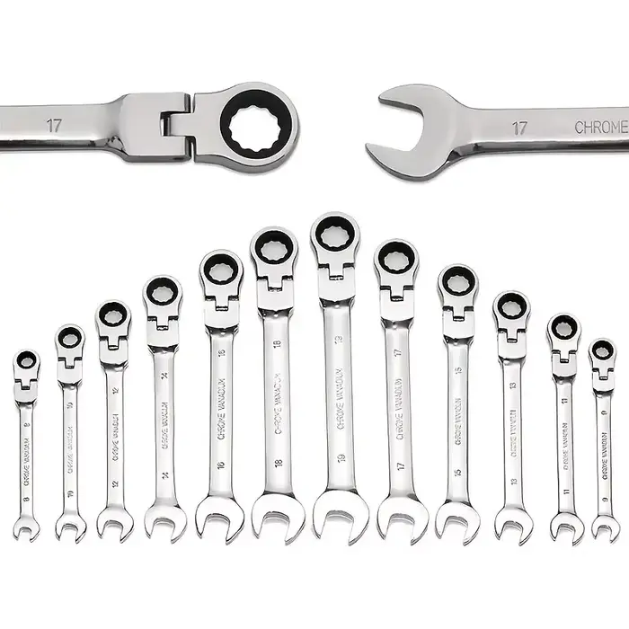 Jeu de clés combinées à cliquet à tête flexible, 1 pièce, clés à double usage à cliquet métrique, cl