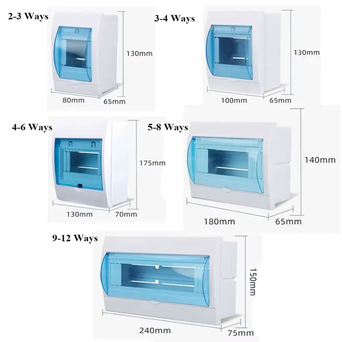 Boîtier de protection de distribution pour disjoncteur 2-3/3-4/4-6/5-8/9-12 voies