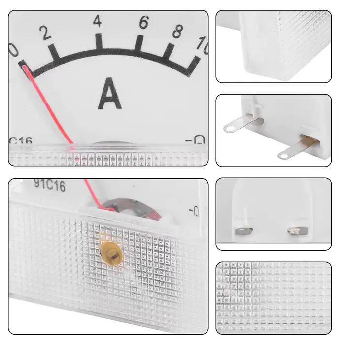 Ampèremètre DC Analogique Courant Mètre Panneau Pointeur Mécanique Type 10A 20A 30A 50A Tension