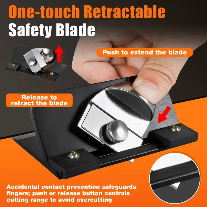 Coupe-tapis rétractable 45 ° Cutter à lame biseautée pour carton de passe-partout