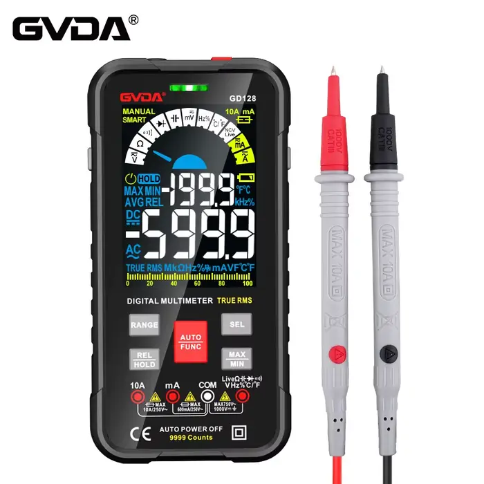 GVDA-Multimètre numérique intelligent à plage automatique, testeur de compteur, 9999 points, 1000V, 