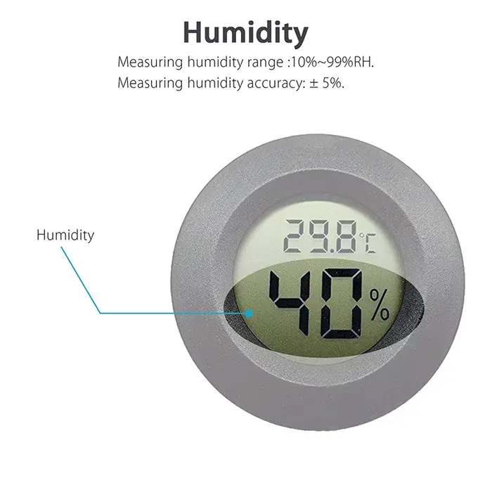 5-pack hygromètre thermomètre numérique LCD moniteur humidité mètre jauge pour humidificateurs déshumidificateurs Gre