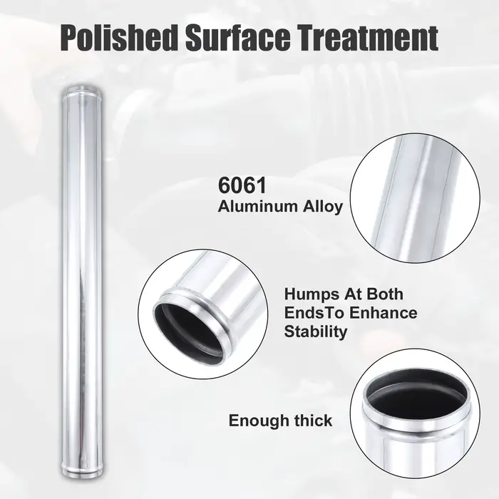 Uxcell Tube en alliage d'aluminium OD 51/57/63/70/76mm tuyau de refroidisseur intermédiaire tuyau d'