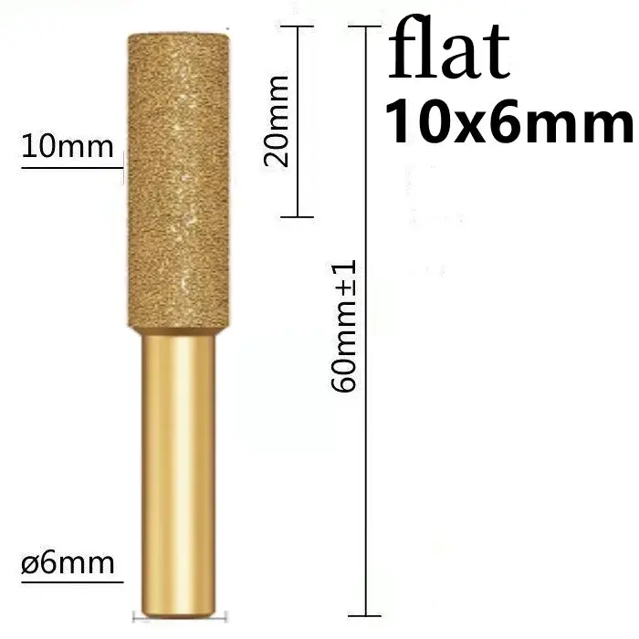 Tête de meulage en diamant brasé sous vide de 6mm