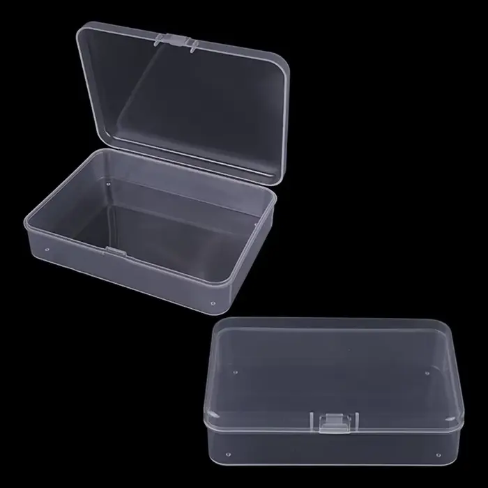 Boîte de rangement carrée transparente
