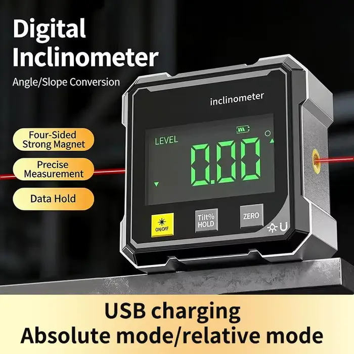 Niveau de mesure précis, boîtier d'angle laser double face à aspiration magnétique à quatre côtés, p