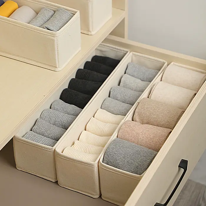 Boîte de rangement en tissu pliable