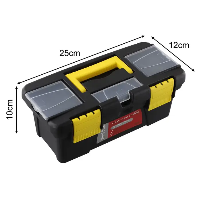 Boîte à outils en plastique à deux couches de 10 pouces, Mini boîte d'accessoires multifonctionnelle