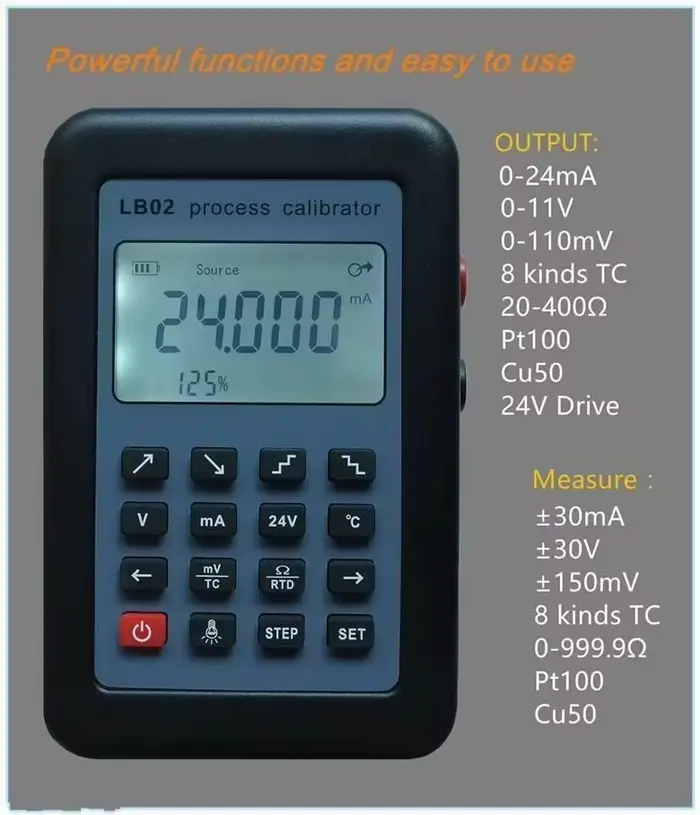 Compteur de tension de résistance LB02, 4-20mA 0-10V/mV, générateur de Signal, Source de thermocoupl
