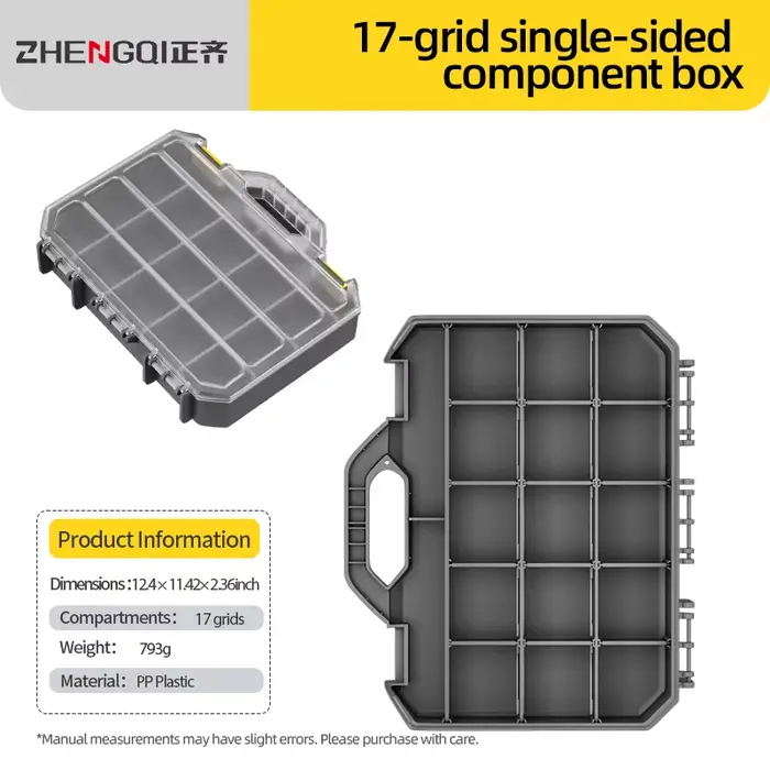 Boîte de rangement d'outils en plastique épaissi 17/23/34 compartiments, idéale pour ranger vis, per