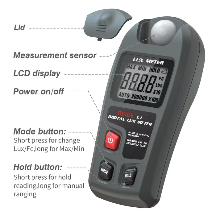 Luxmètre numérique portable