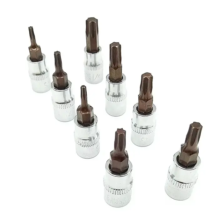 Embout de tournevis Torx 1/4 pouces, douille d'entraînement, adaptateur de clé à douille à cliquet, 