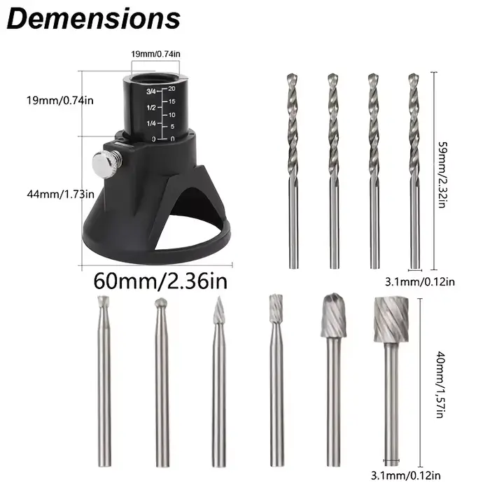 Routeur rotatif fraise Guide fixation foret hélicoïdal Kit d'outils de sculpture sur bois localisate