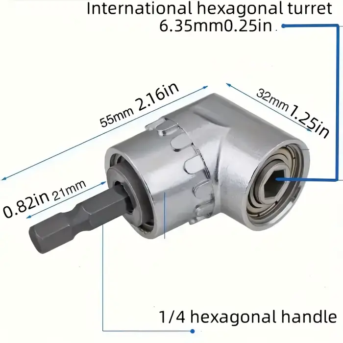 Acier au carbone robuste105 ° Tournevis/entraînement électrique coudé - Angle d'inclinaison réglable(90 ° -105 ° ) -