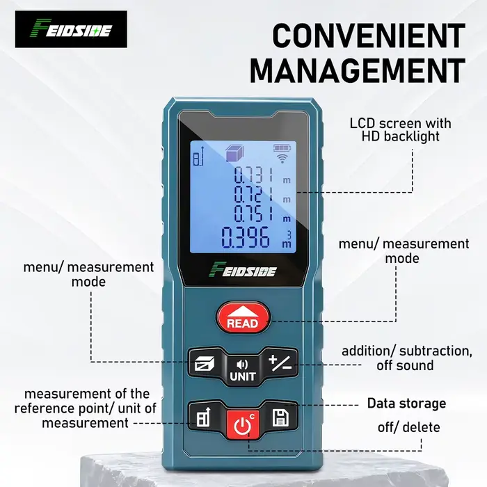 FEIDSIDE Télémètre laser 120M rechargeable Type-C