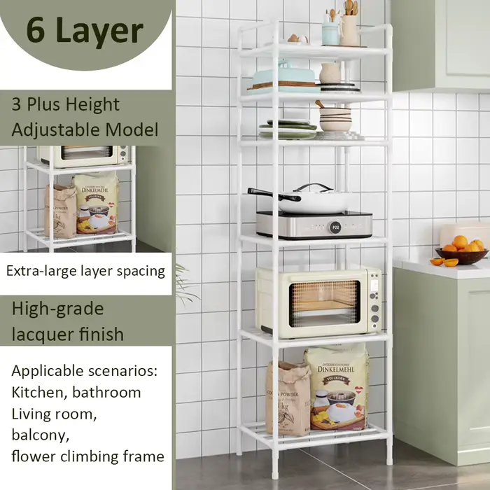 Étagère de rangement en métal à 6 niveaux