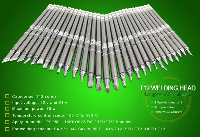 Pointes de fer à souder T12 de remplacement, différents modèles de pointes de fer à souder électriqu