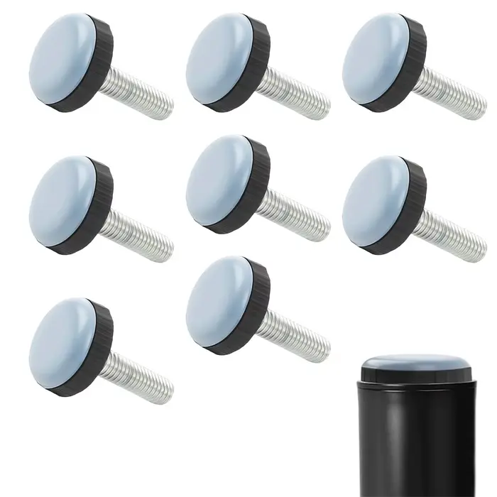 Kit de 8 patins ronds pour pieds de table et chaise, glissières de meubles, filetage M6, protection 