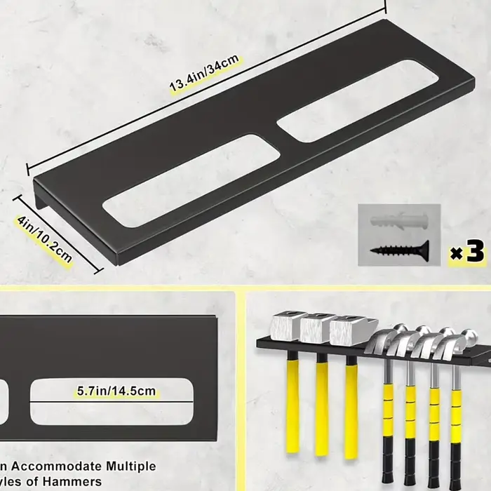 Support mural en acier robuste pour outils, organisateur mural pour tournevis, marteaux, atelier, ga