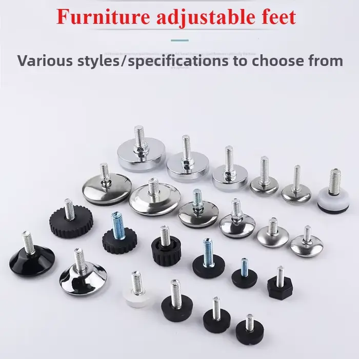 Pieds de nivellement, M6, M8, M10, hauteur réglable par vis, diamètre 21mm, 24mm, 27mm, 30mm, 36mm,