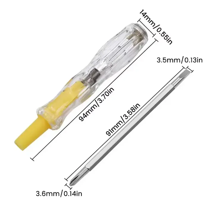 Tournevis double tête avec testeur de tension 100-500V et détecteur