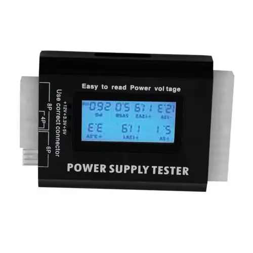 Testeur d'alimentation numérique à écran LCD pour ordinateur PC, 20/24 broches, contrôle rapide de l