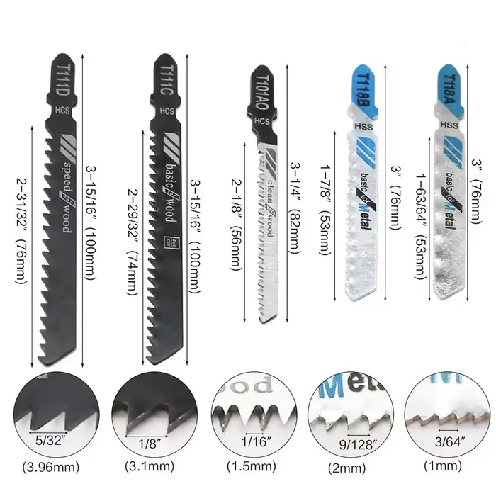 STONEGO 10 pièces lame de scie alternative lames de scie sauteuse pour coupe du bois/métal outils de
