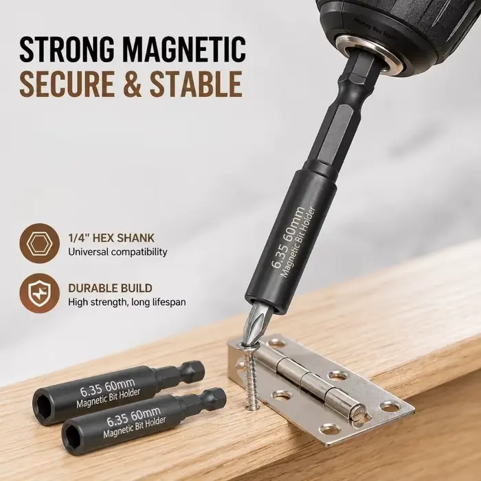 Tige d'extension magnétique pour embouts de tournevis 60 mm