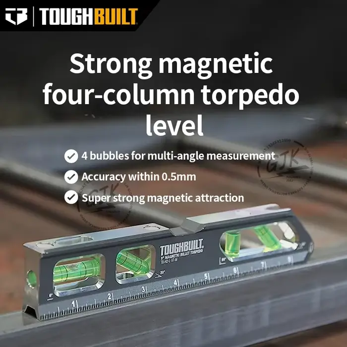 Niveau de torpille à billette magnétique ToughBuilt de 9 pouces - (TB-H2-L-9T-M)