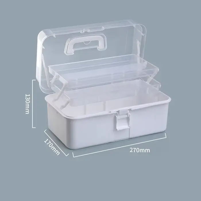 Mallette de transport de boîte à outils d'art à trois niveaux – organise les pinceaux, les peintures