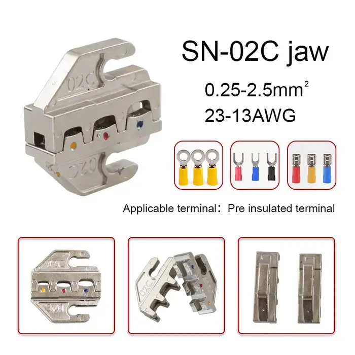 Pince à sertir, mâchoires en alliage SN-2546B 58B 02C 03H 06WF X6/06 48BS utilisées pour sertir les 