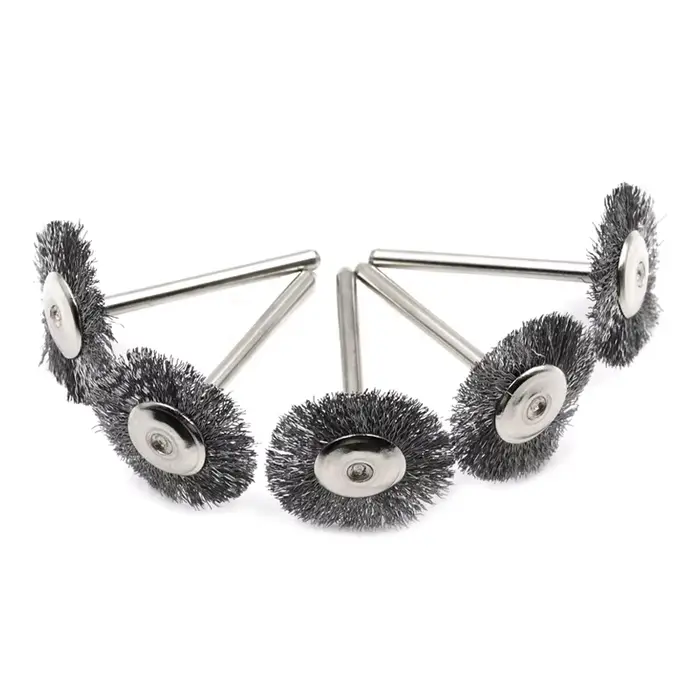Jeu de brosses à roue métallique, perceuse, polissage, outils Dremel, tige de 3mm pour meuleuse élec