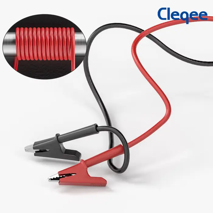 Cleqee-Pince crocodile à double extrémité avec câble de test en cuivre flexible