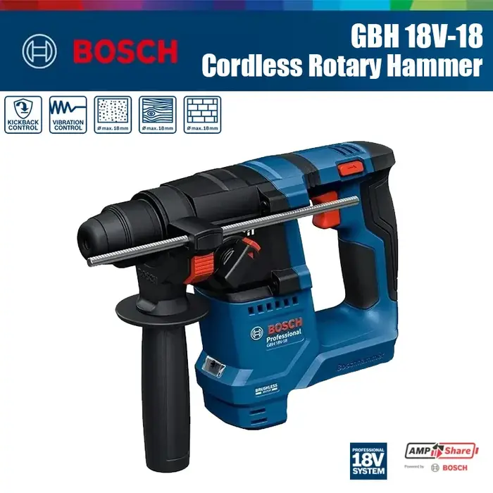 Bosch GBH 18V-18 marteau rotatif sans fil 1.5J perceuse à percussion