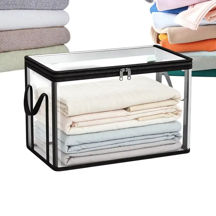 Boîte de rangement pour livres transparente et étanche avec poignées et couvercles