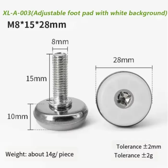 M8 pied de nivellement vis sur Type PP meubles en plastique Table chaise canapé jambe pieds antidérapants niveleur réglable Base boulon Pad