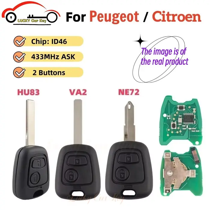 Clé de voiture porte-bonheur 433MHz ID46 PCF7961