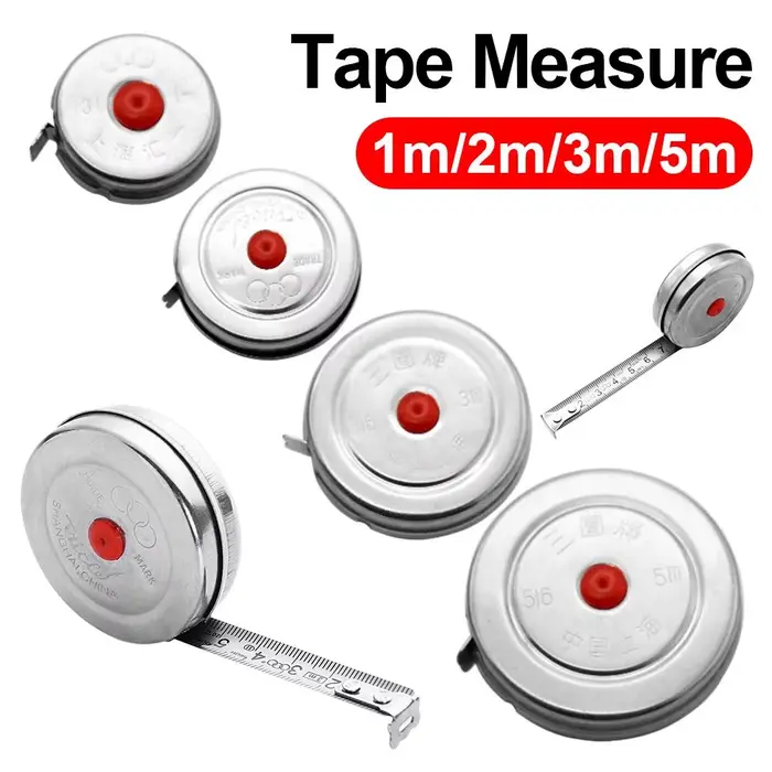 Outils de mesure : Ruban à mesurer en acier inoxydable 1m, 2m, 3m, 5m