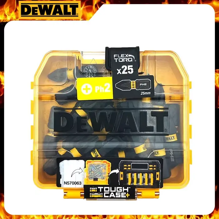 DEWALT DT70555T FLEXTORQ PH2 25mm tournevis à percussion entraînement 25 pièces ensemble d'embouts a